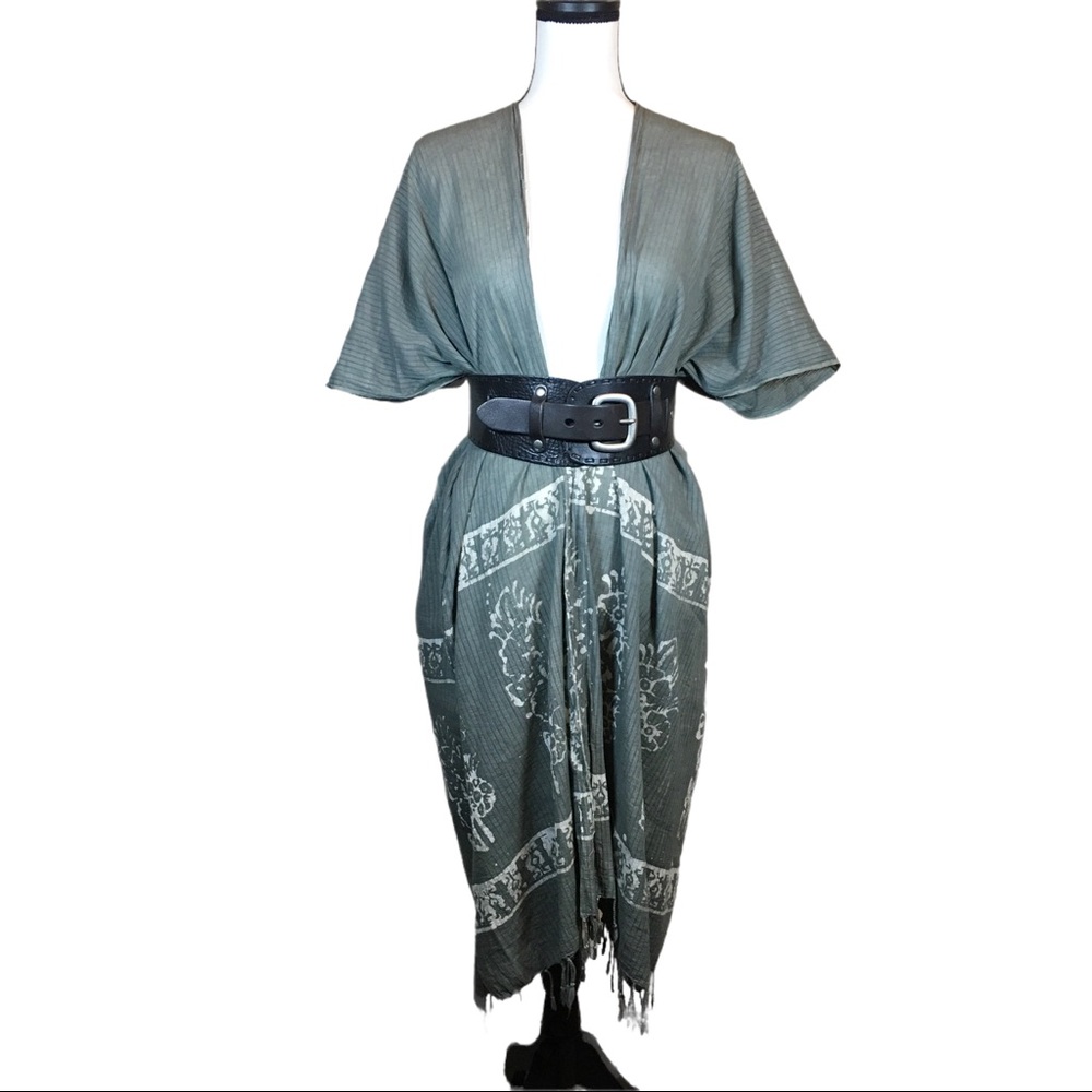 Boho Sage Green Lightweight Duster Kimono